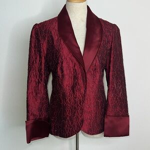 Vintage Professionally Handmade Beaded Special Occasion Holiday Blazer Jacket